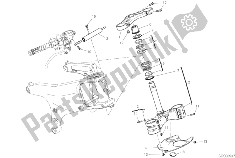 Tutte le parti per il Gruppo Sterzo del Ducati Superbike Panigale V4 Thailand 1100 2020